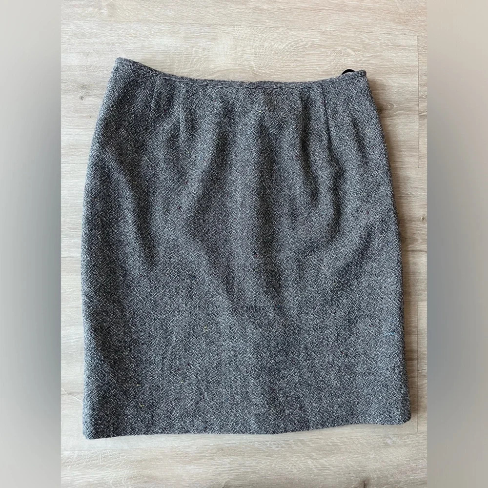 Kasper & Company ASL Tweed Multicolor Gray Skirt SZ 14 Wool Skirt